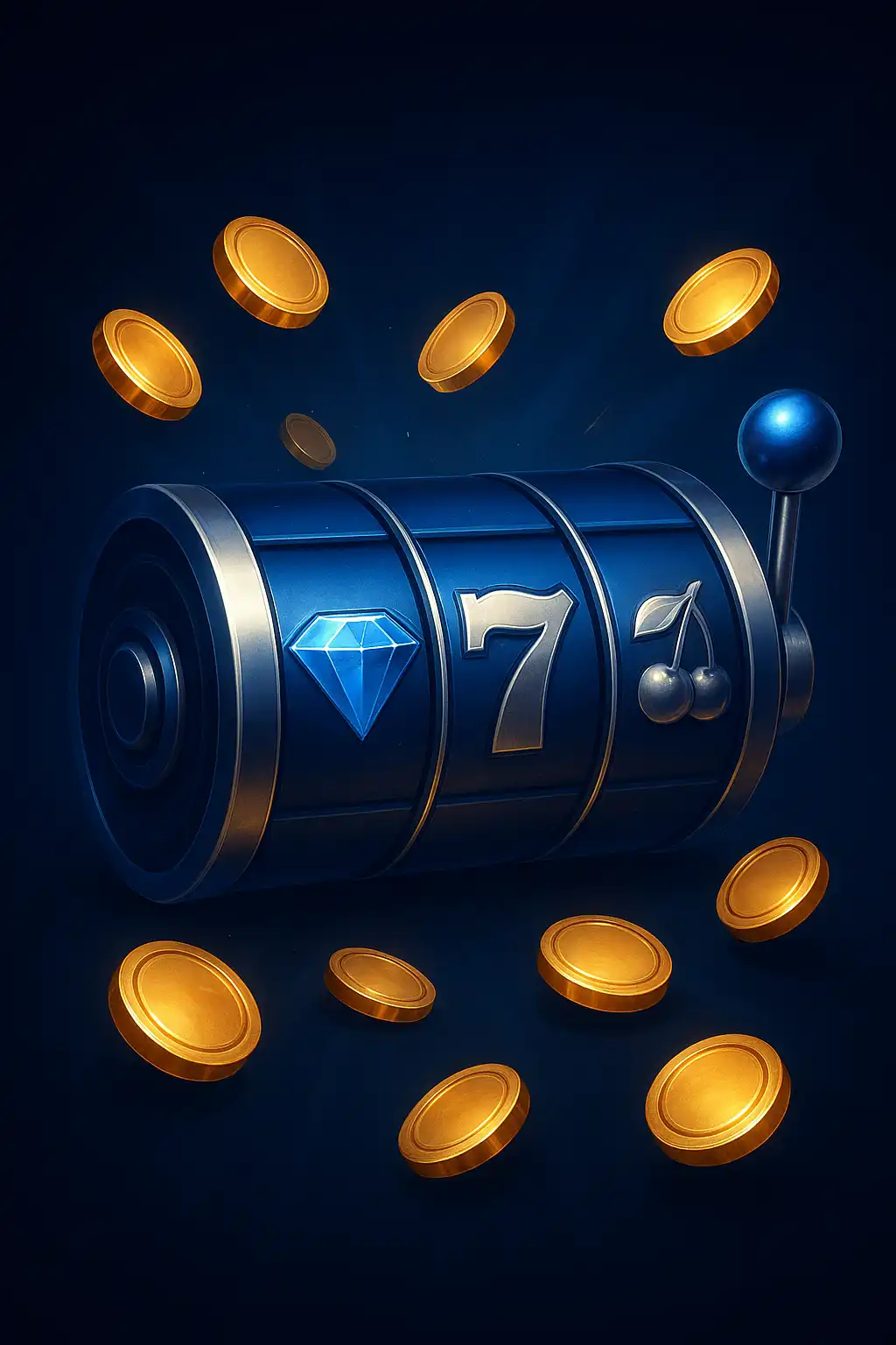 Illustration d'une machine à sous Spinboss aux couleurs saphir et argent