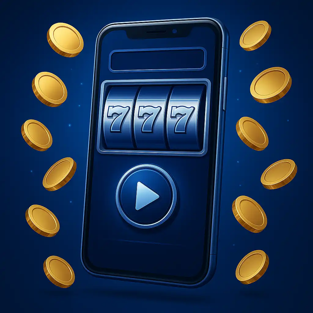 Smartphone affichant l'interface de jeu mobile de Spinboss